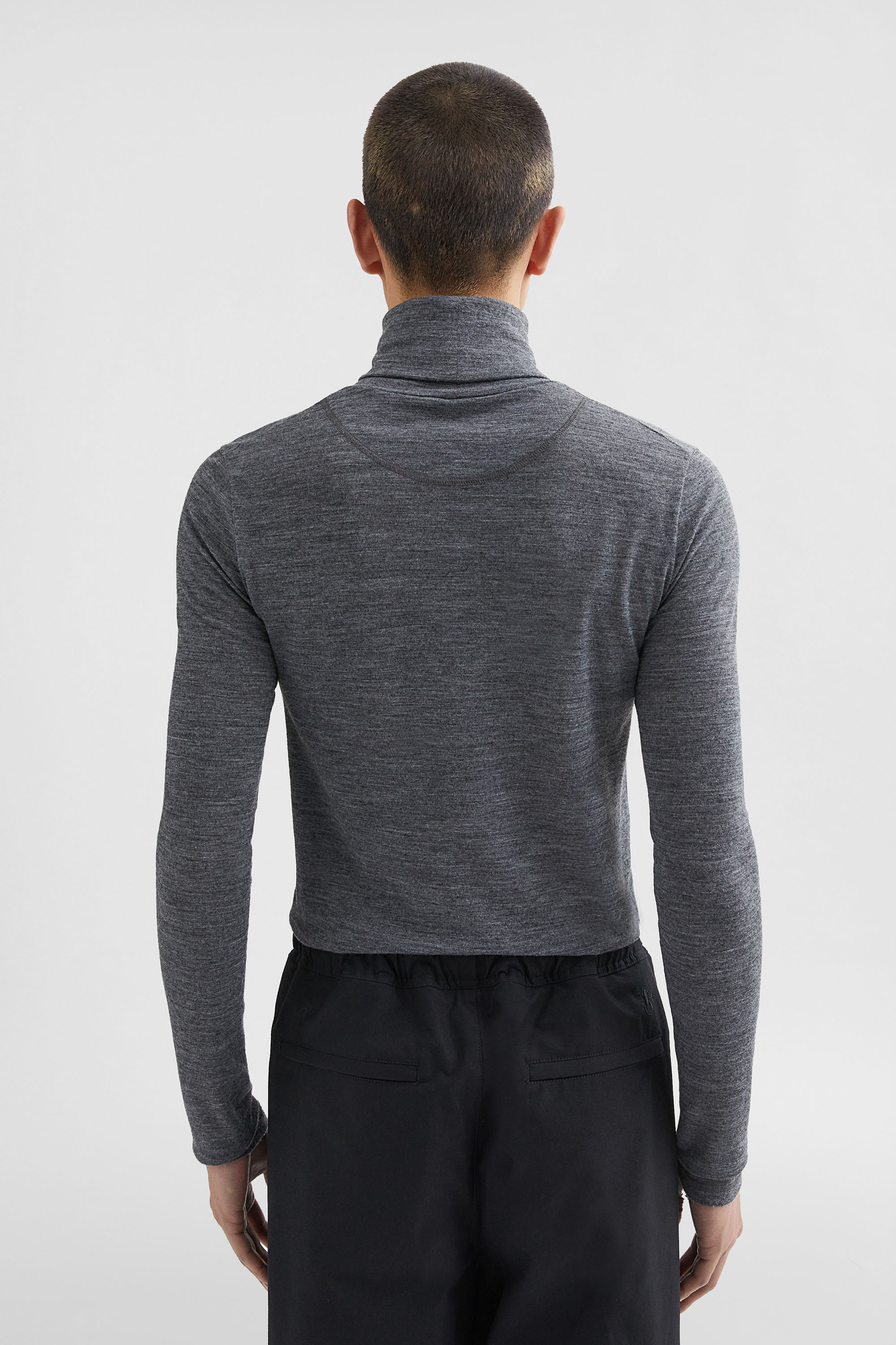 Lightweight Wool Blend High-Neck T-Shirt - T-shirts - Image 4