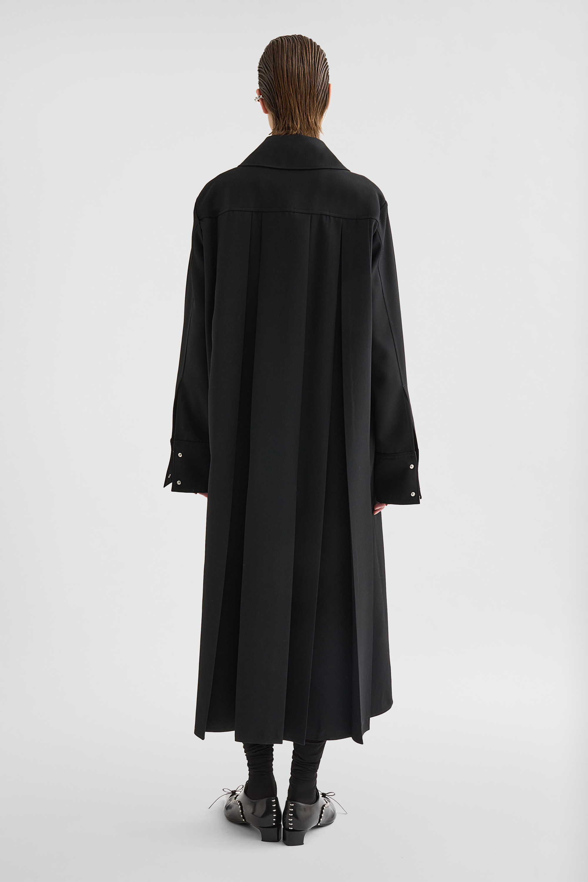 Wool Gabardine Shirt Dress - Dresses - Image 4