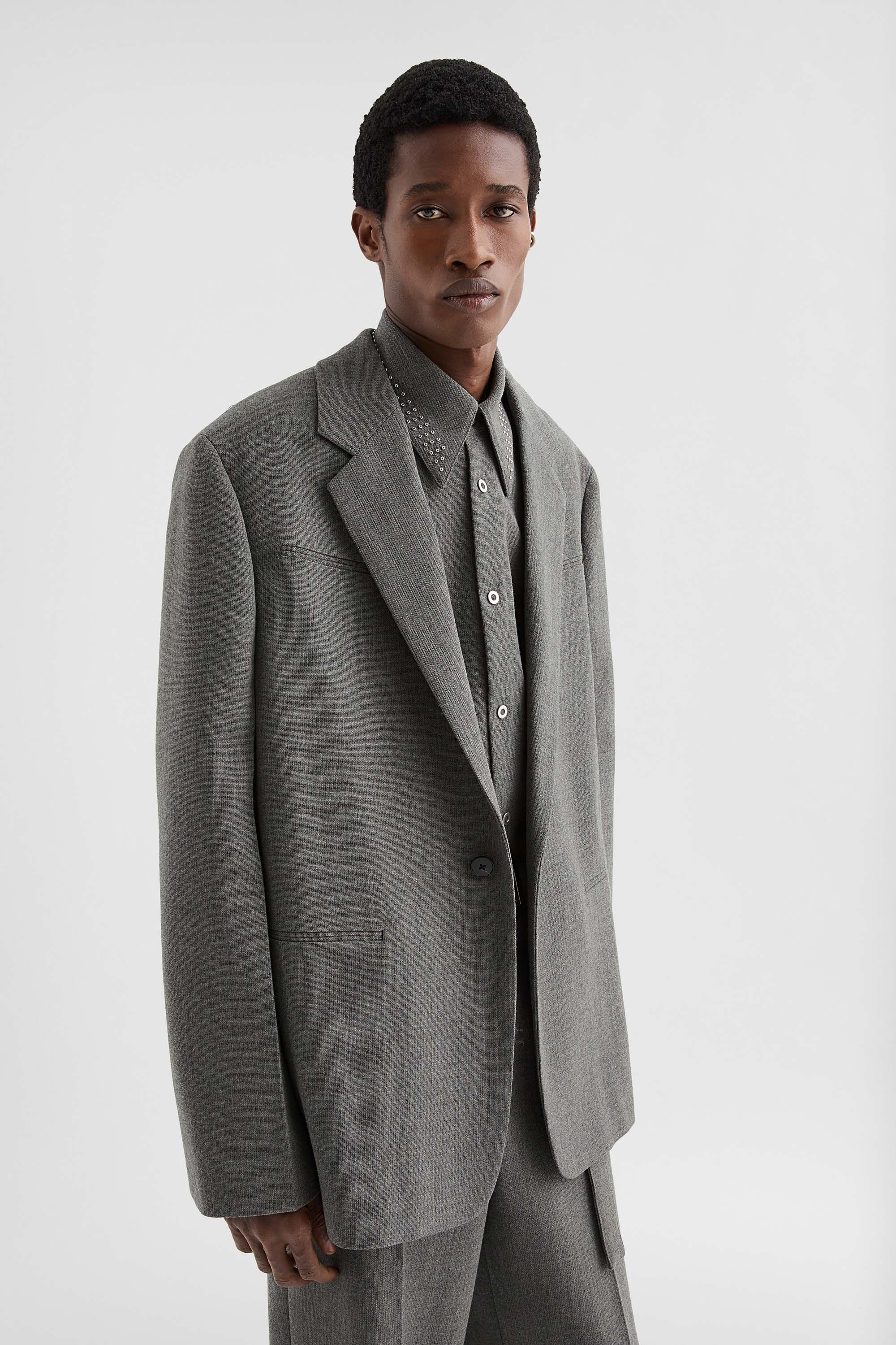 Wool Canvas Tailored Jacket - Jackets - Image 2