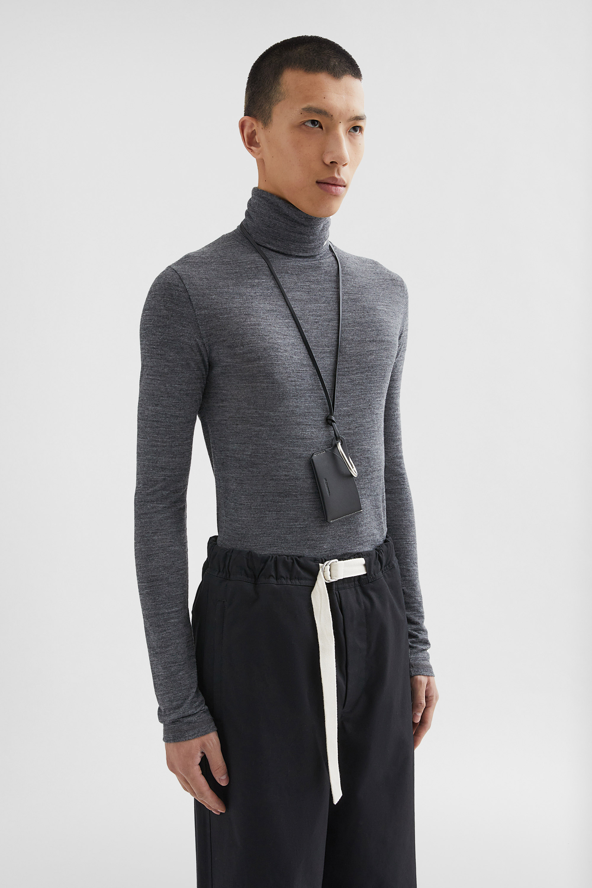 Lightweight Wool Blend High-Neck T-Shirt - T-shirts - Image 2