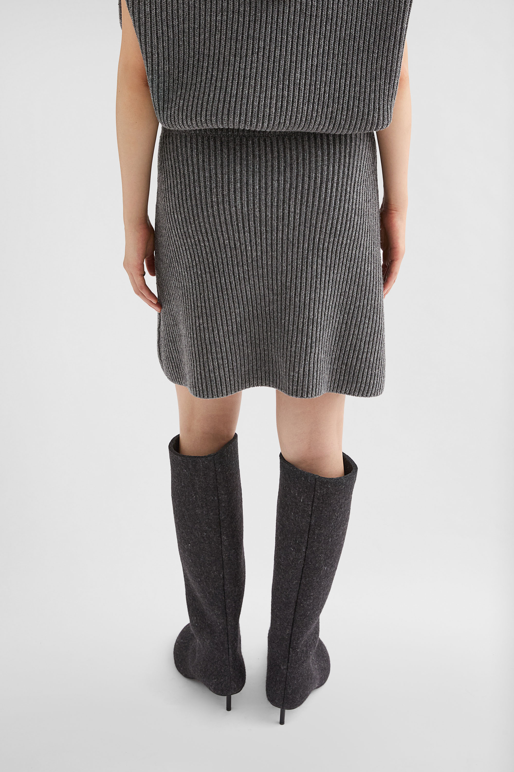 Wool Knit Mini Skirt - Skirts - Image 4