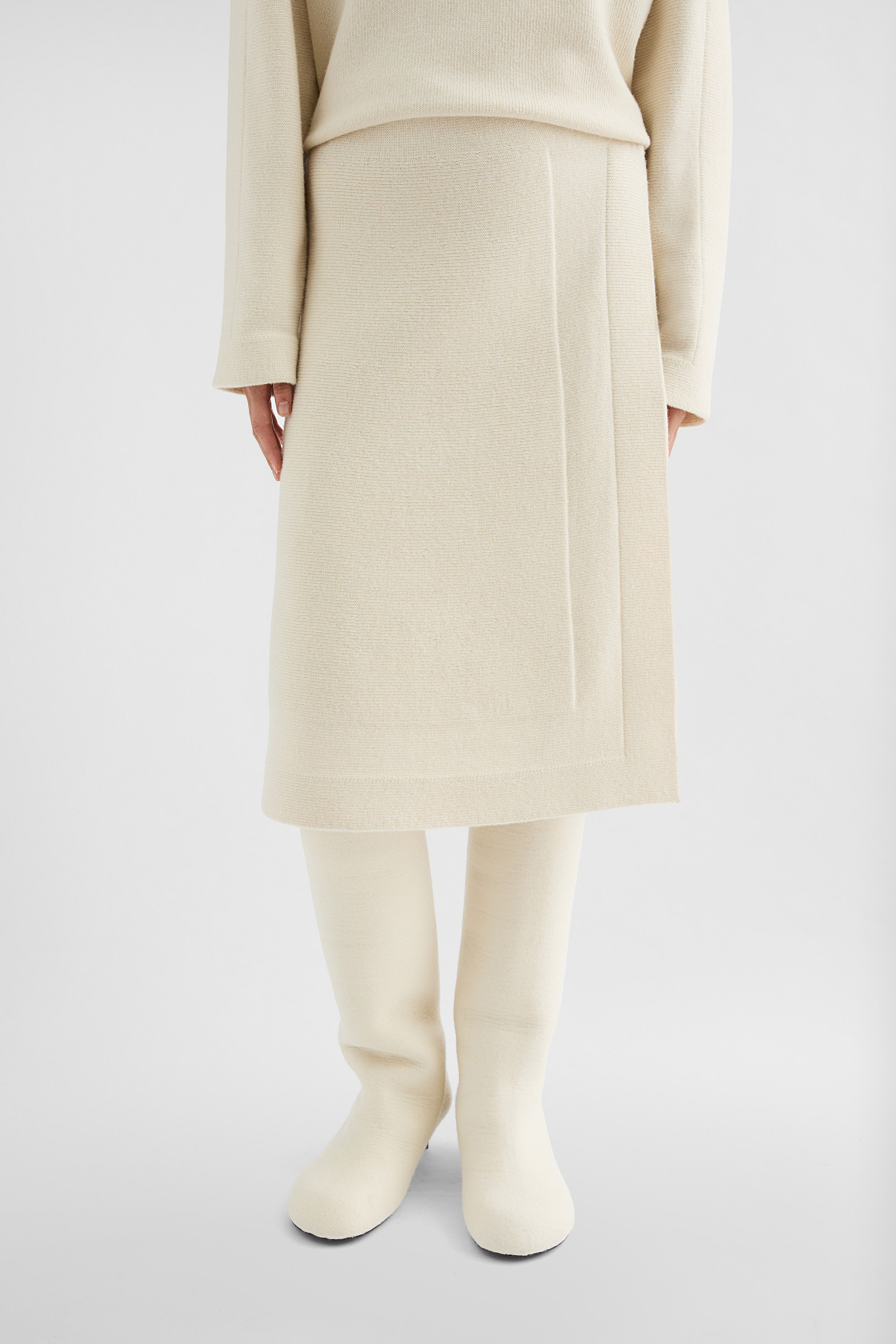 Wool Blend Wrap Skirt - Skirts - Image 2