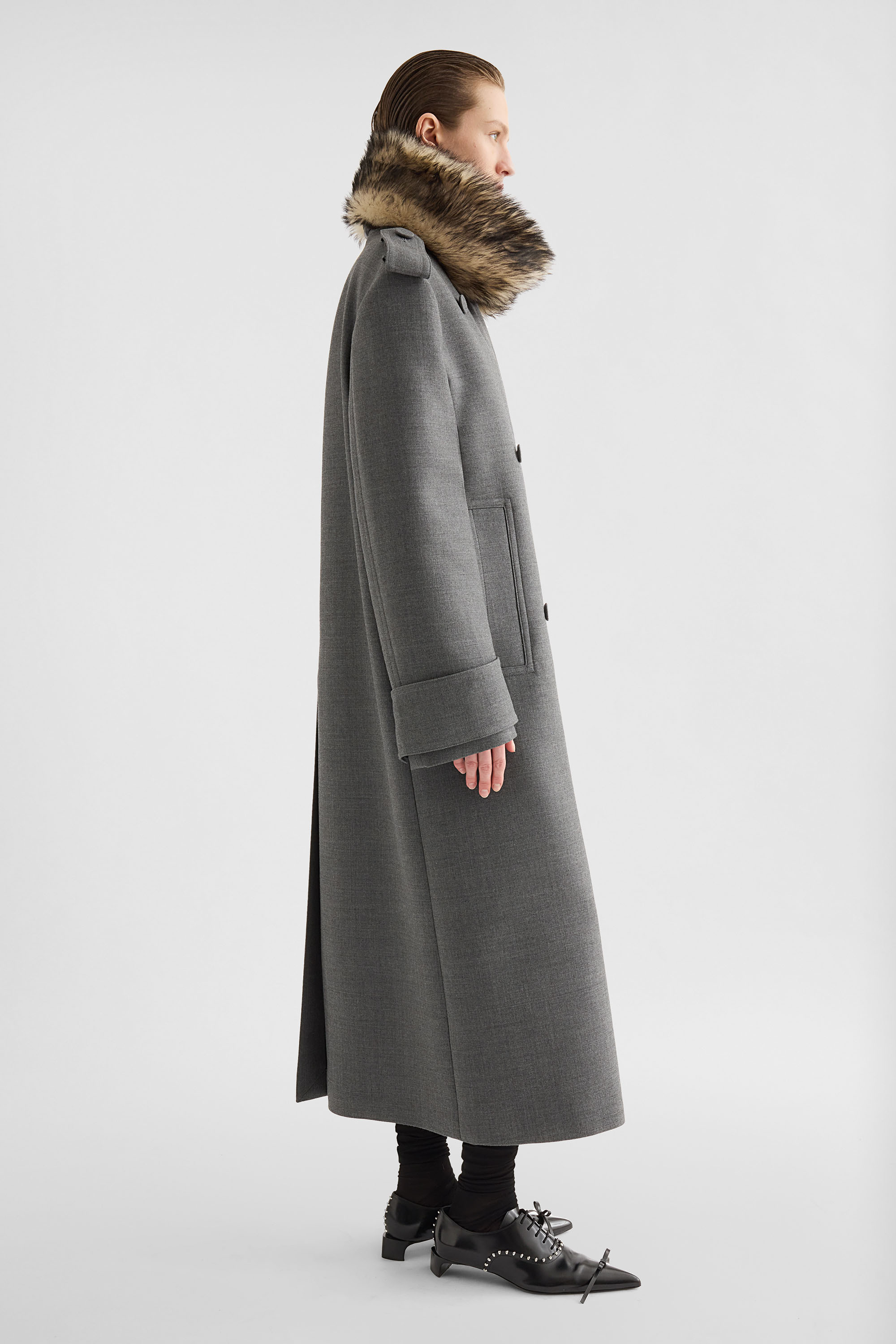 Manteau en gabardine de laine - Manteaux - Image 2