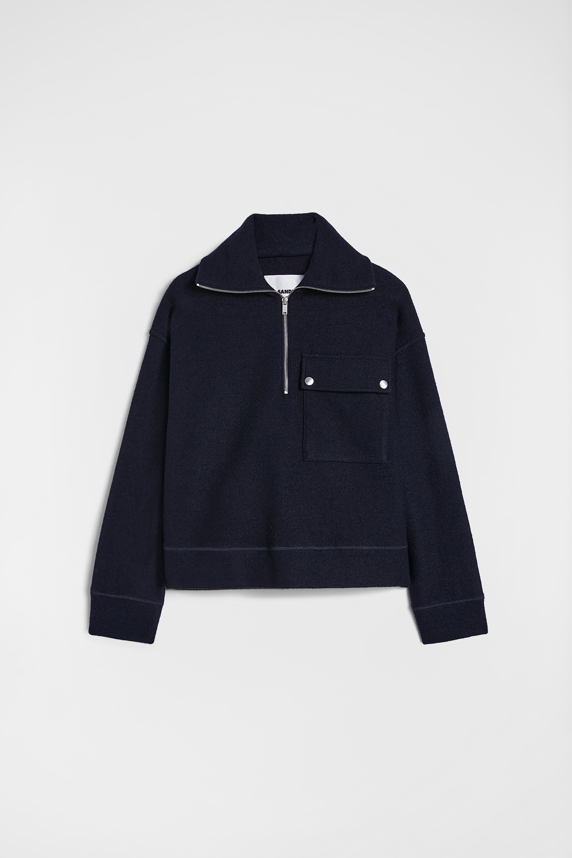 Felt Wool Zip-Up Sweater - Sweatshirts - Image 5