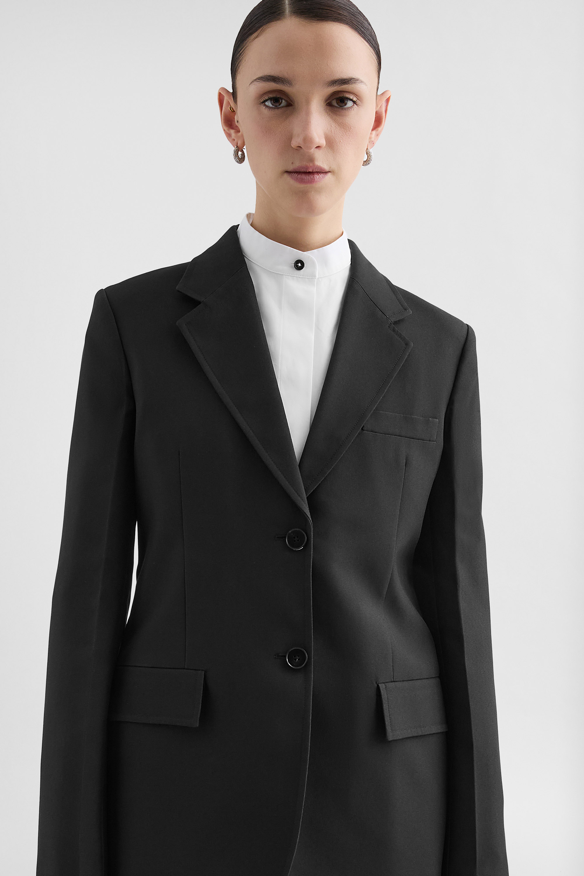 Technical  Gabardine Tailored Jacket - Jackets - Image 3