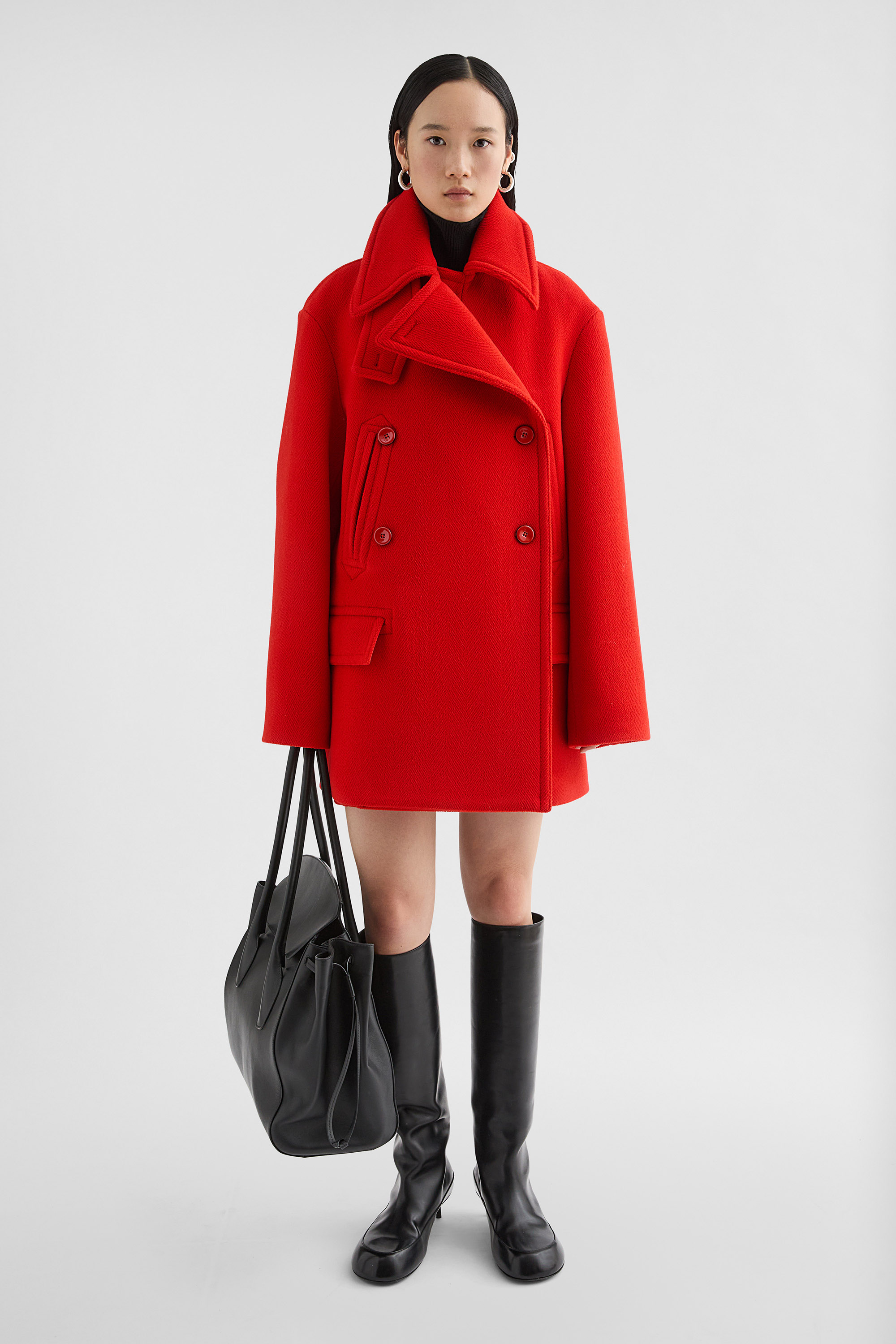 Manteau en laine à chevrons - Vestes - Image 1