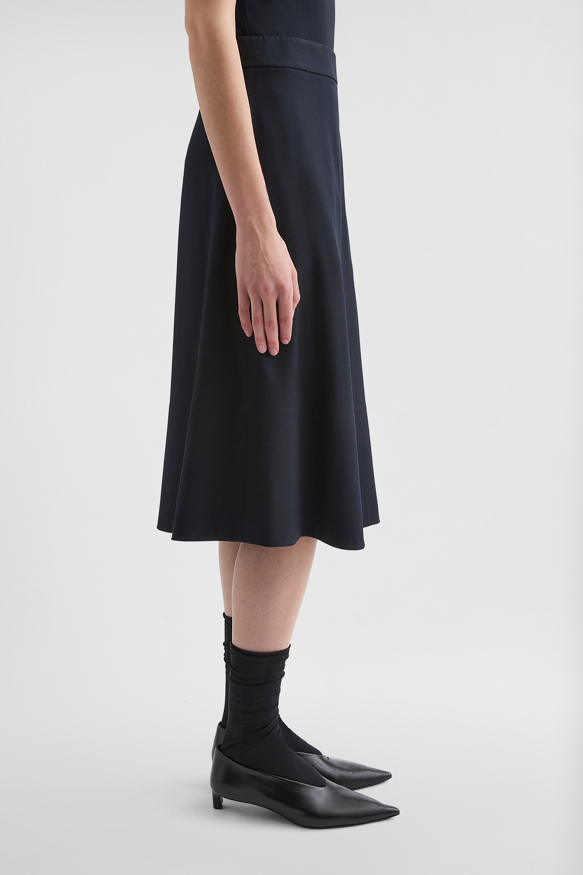 Lightweight Wool Gabardine Asymmetrical Skirt - Skirts - Image 3