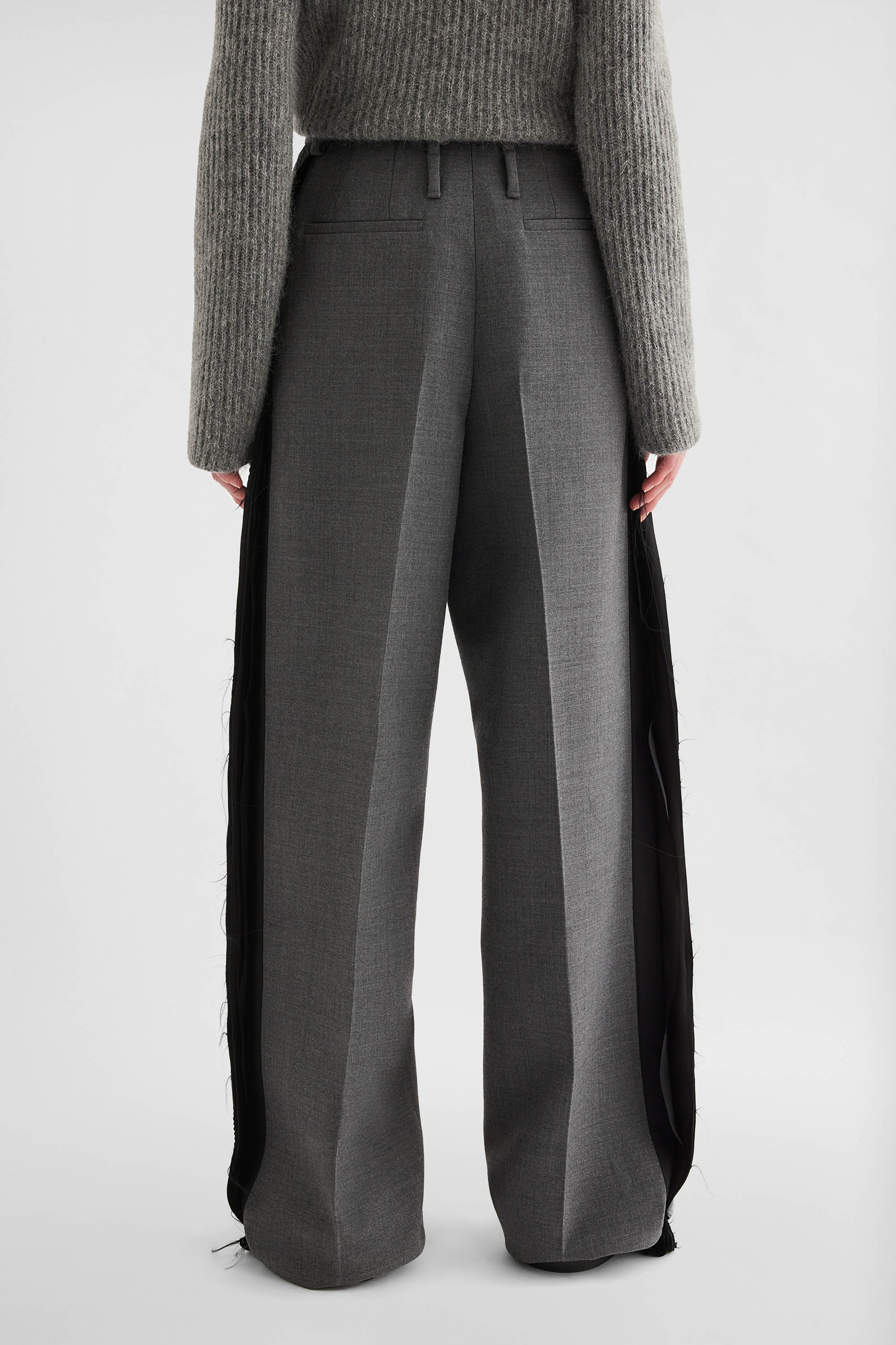 Wool Gabardine Tailored Trousers - Trousers - Image 4