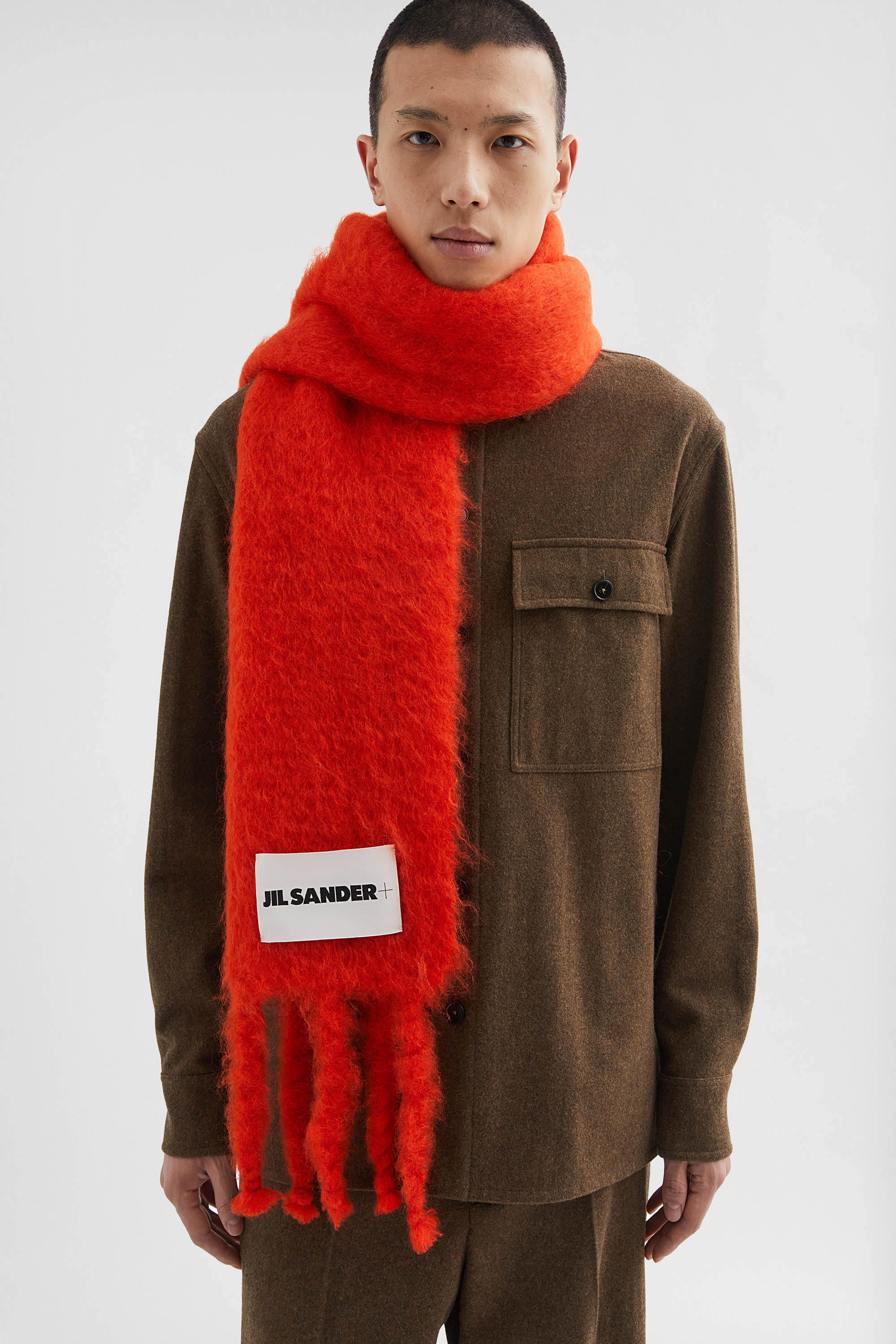 Wide Wool Blend Scarf - Scarves - Image 2