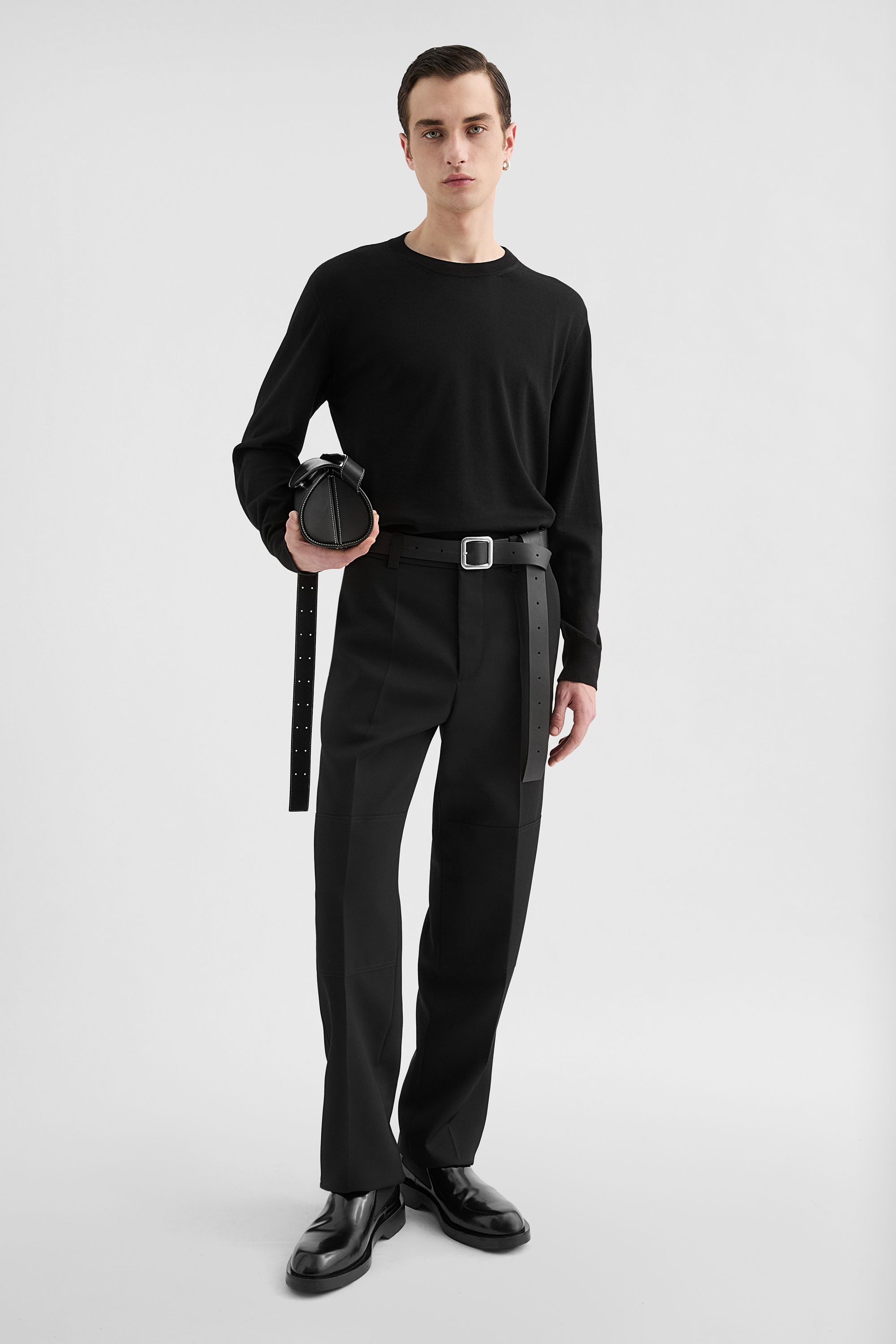 Wool Gabardine Trousers - Trousers - Image 1