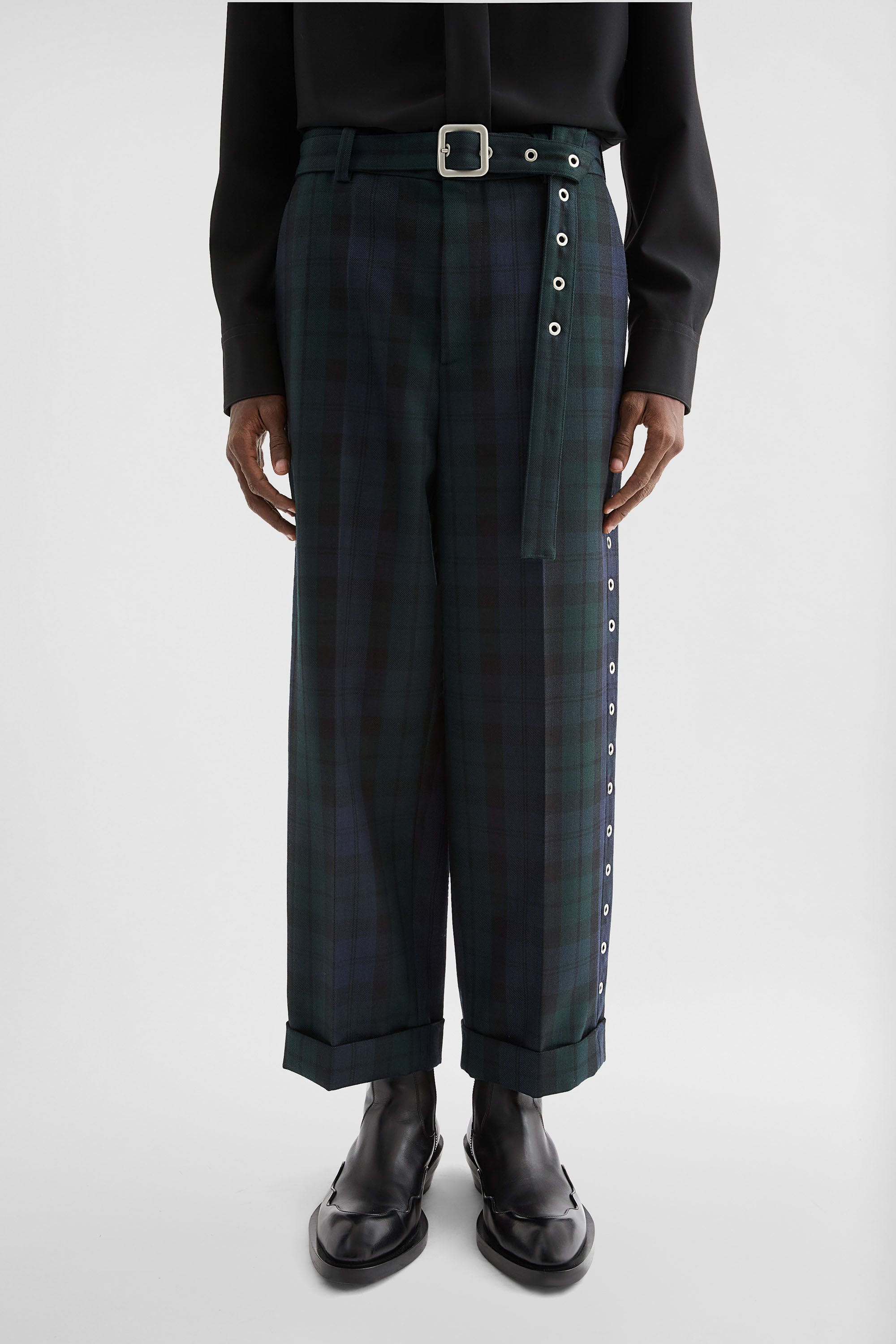 Wool Belted Trousers - Trousers - Image 2