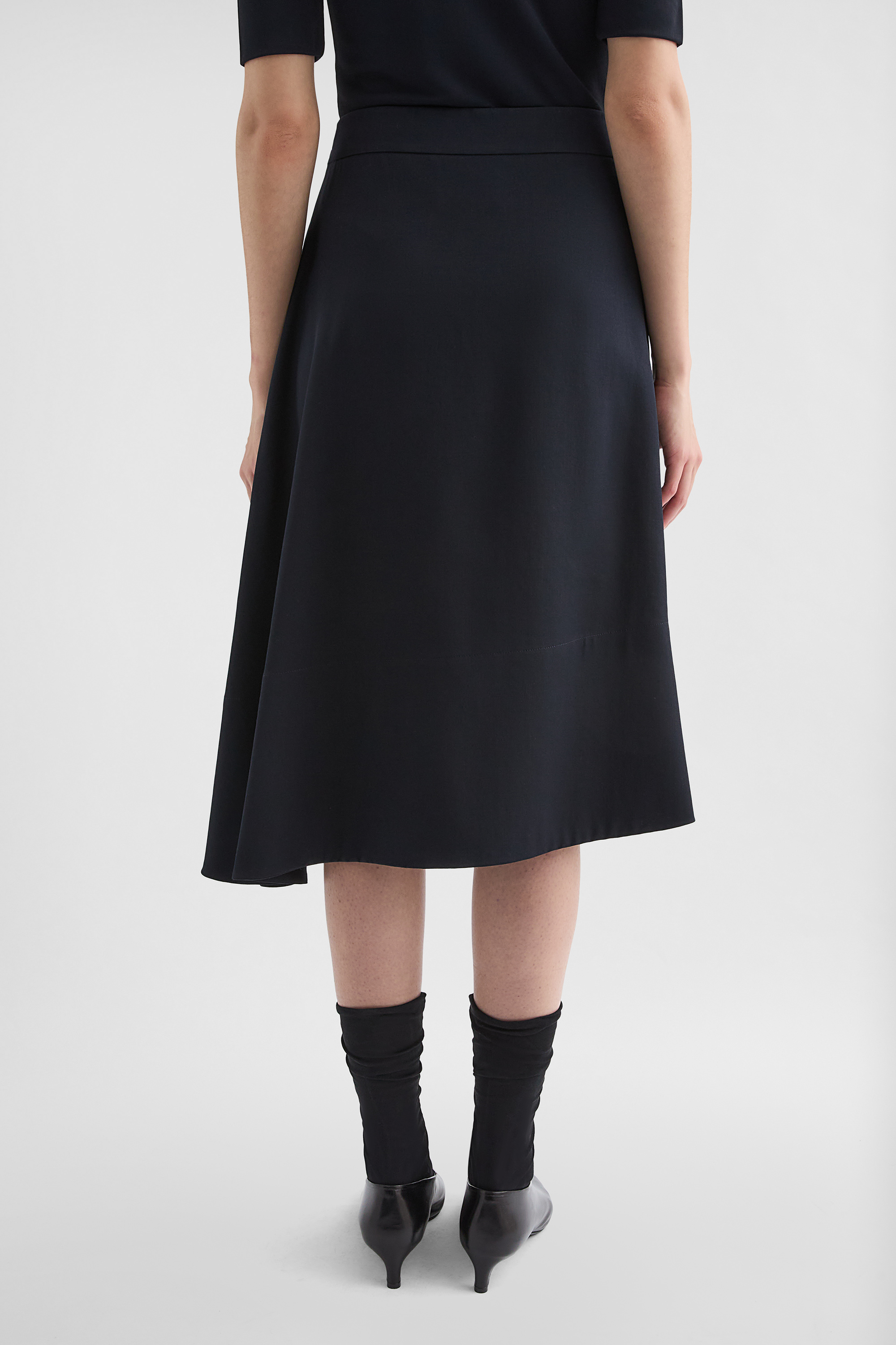 Lightweight Wool Gabardine Asymmetrical Skirt - Skirts - Image 4