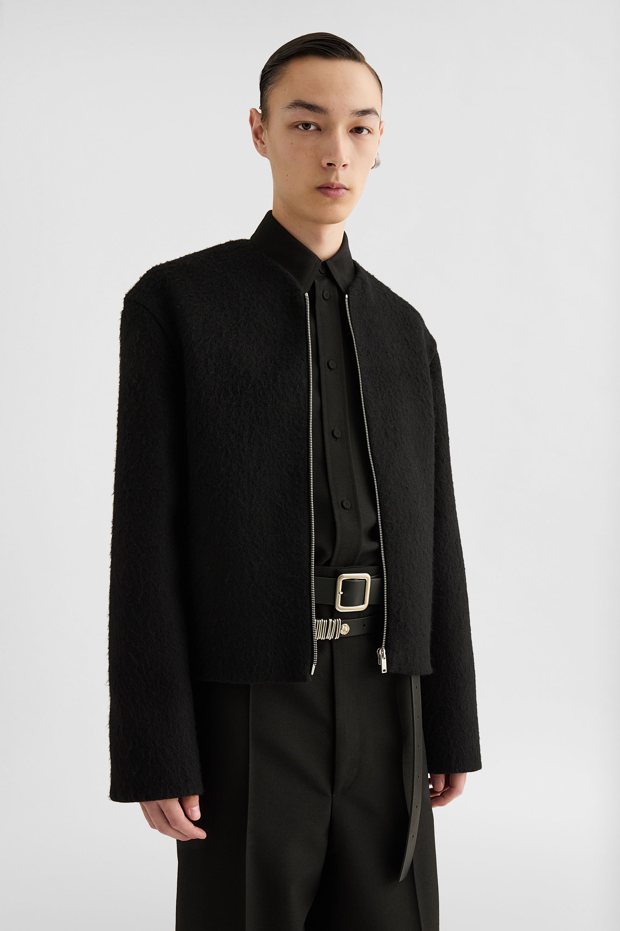 Jacke mit Reißverschluss aus Wolle - Westen - Image 2