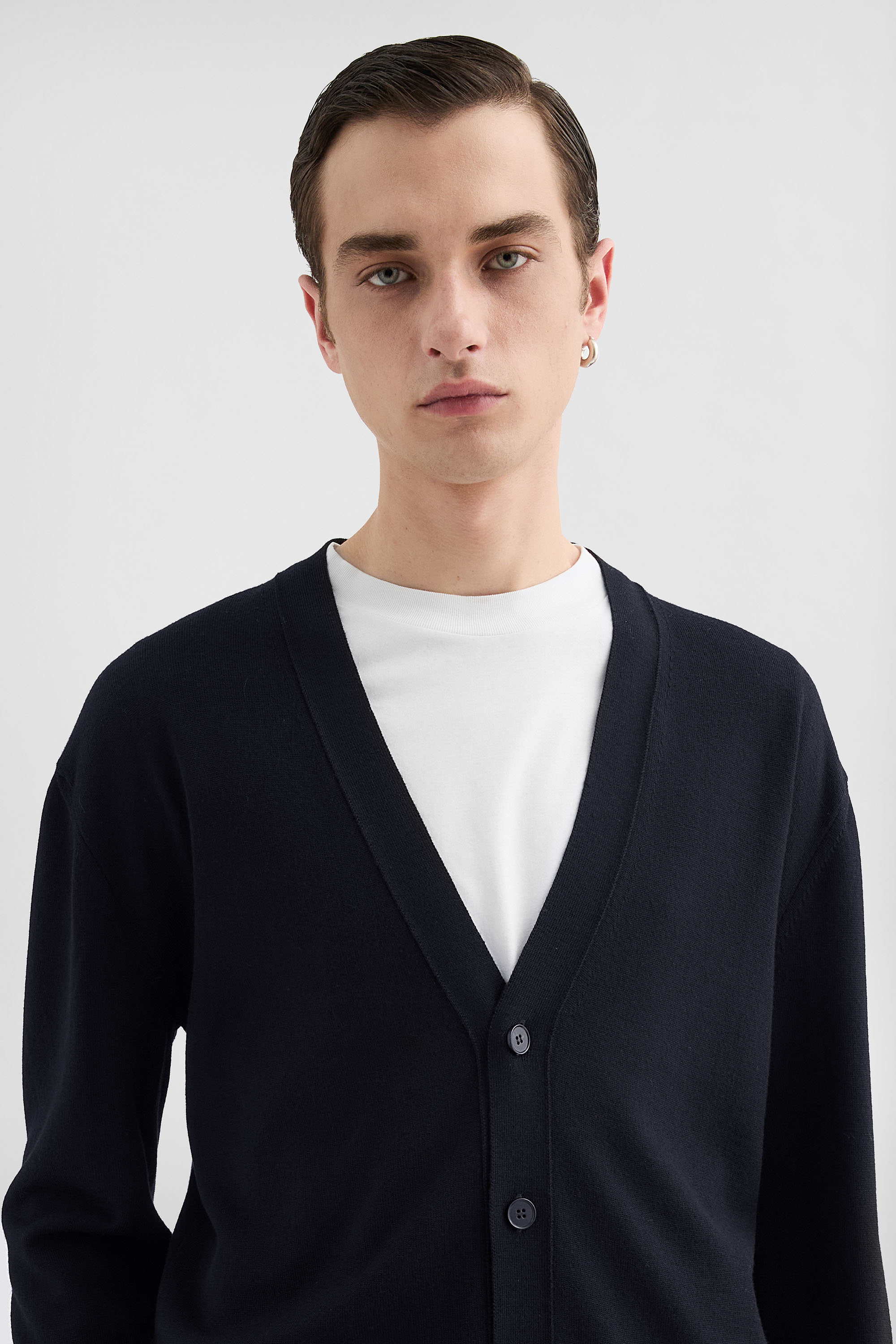 Wool V-Neck Cardigan - Cardigans - Image 3