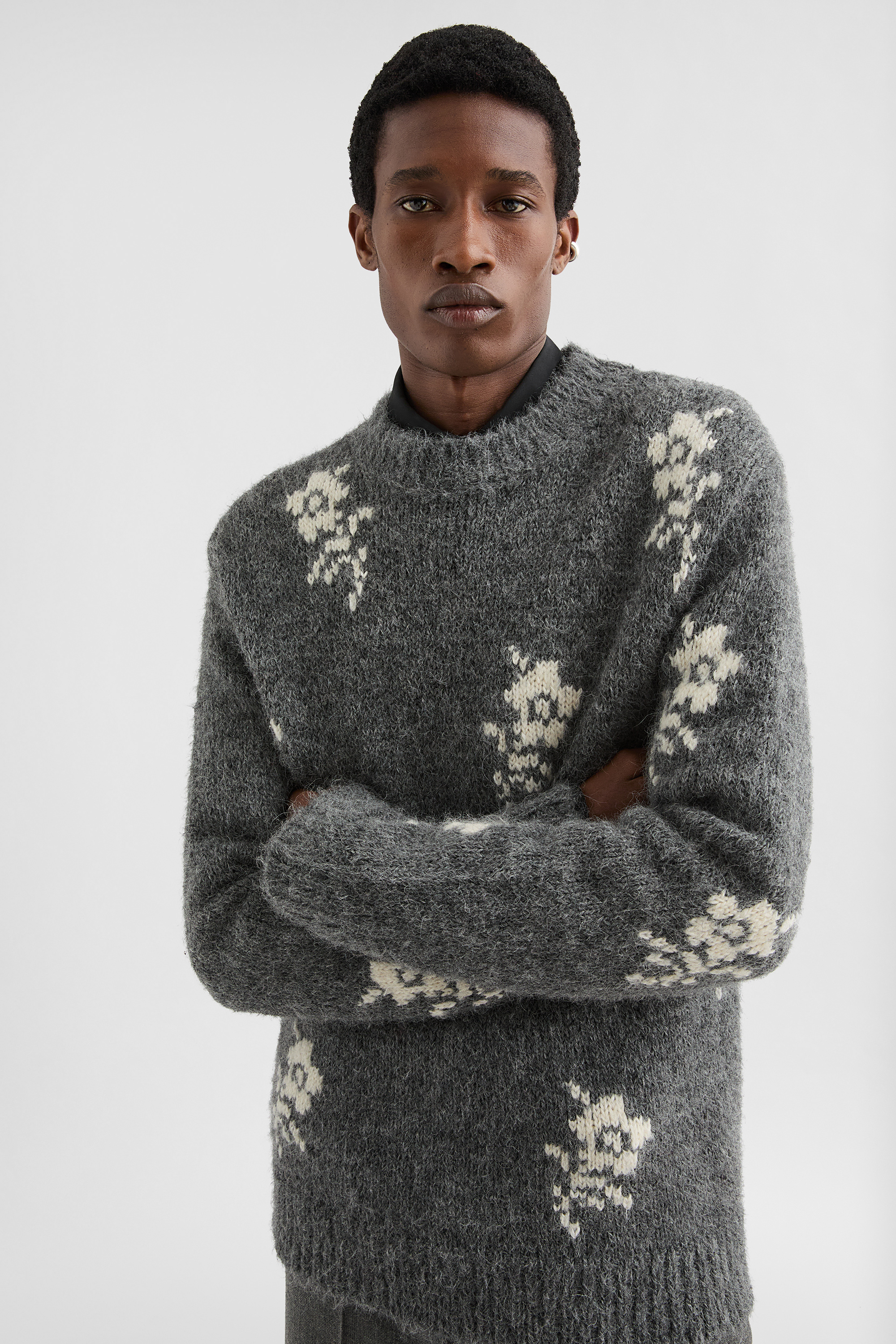 Wool Blend Crew-Neck Sweater - Sweaters - Image 5