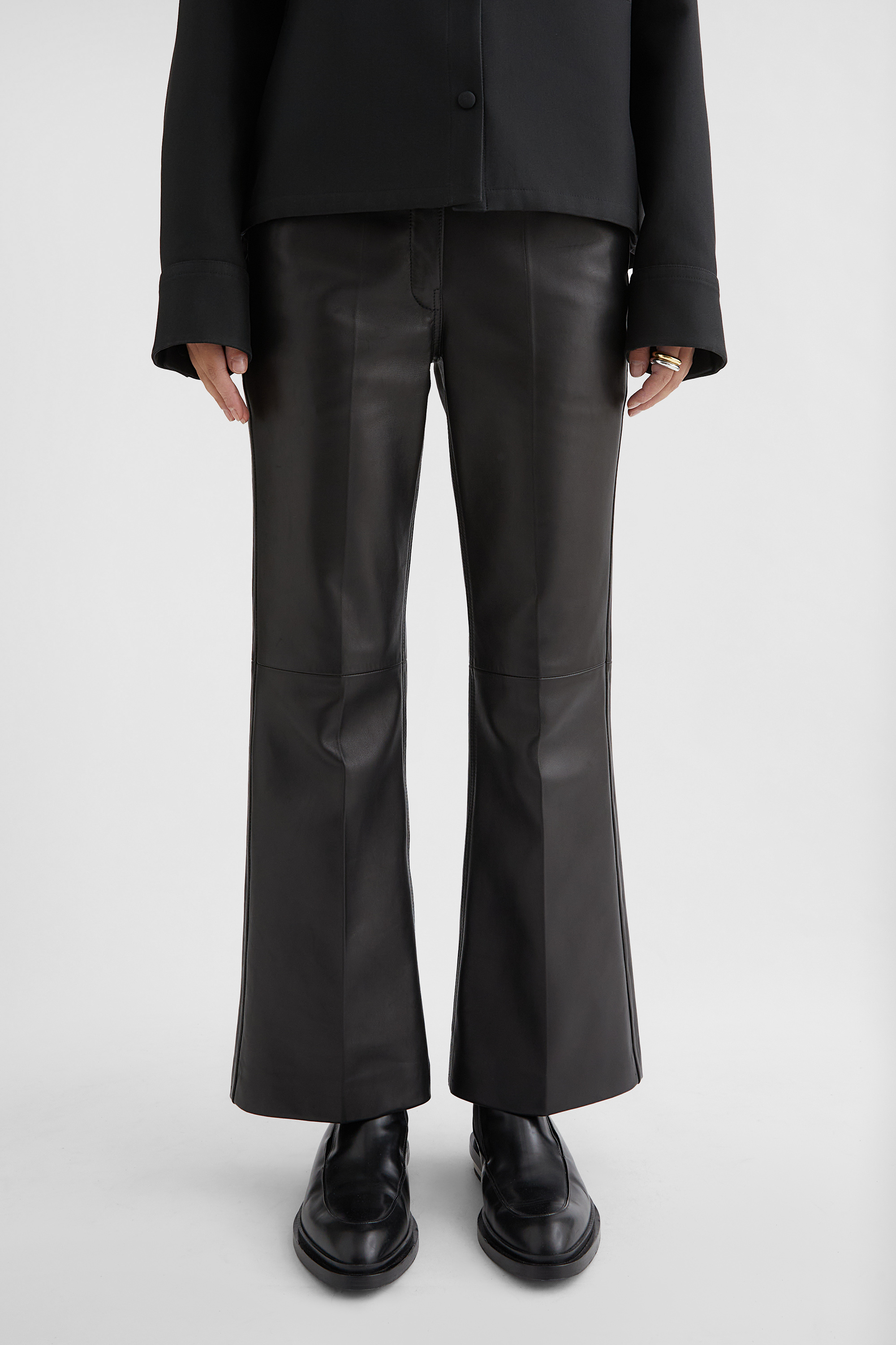 Leather Tailored Trousers - Trousers - Image 2