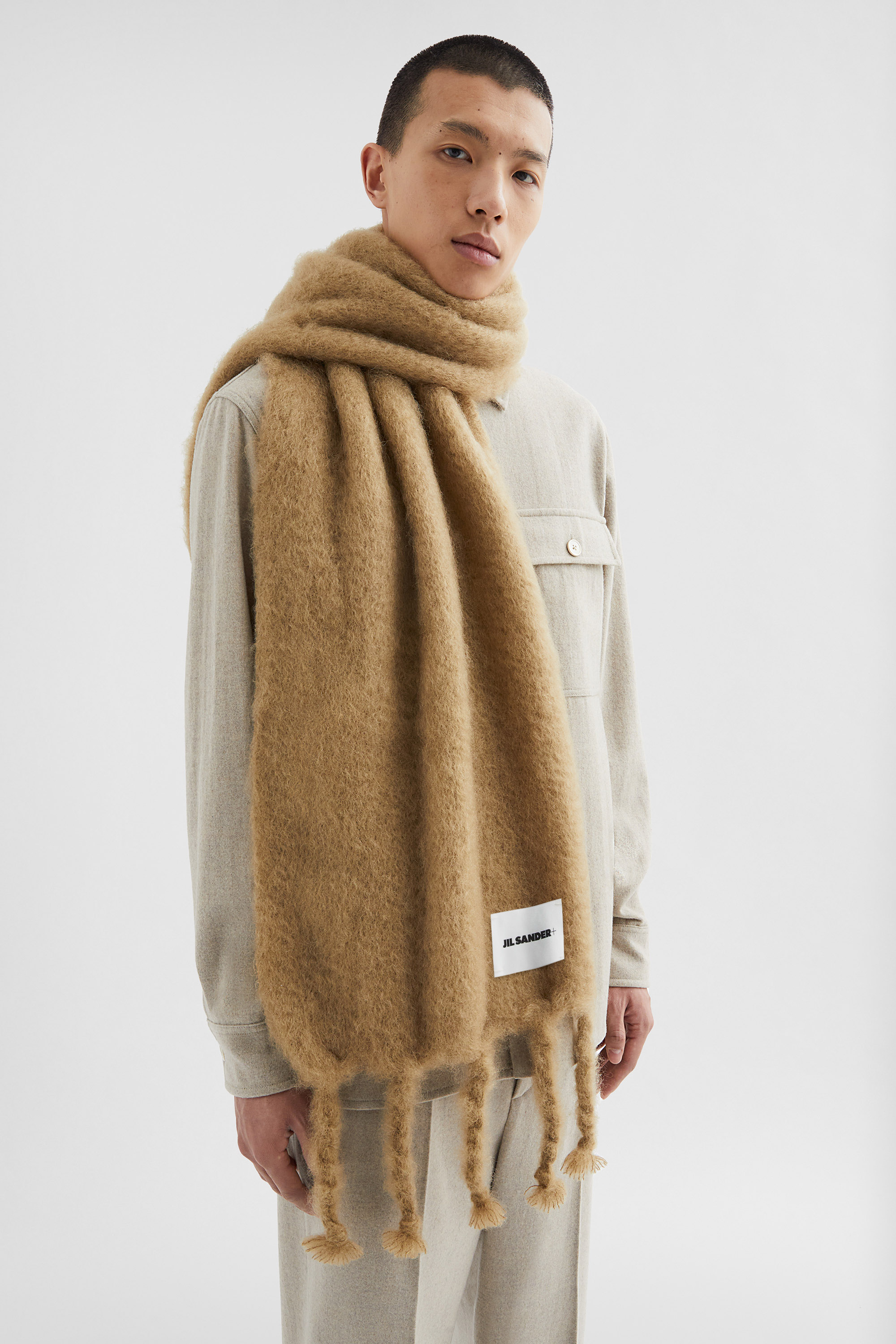 Wide Wool Blend Scarf - Scarves - Image 2