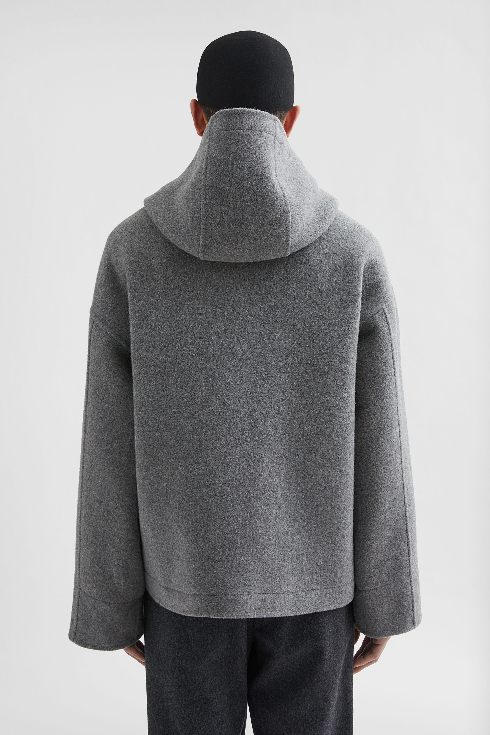 Felt Wool Hooded Blouson - Jackets - Image 4