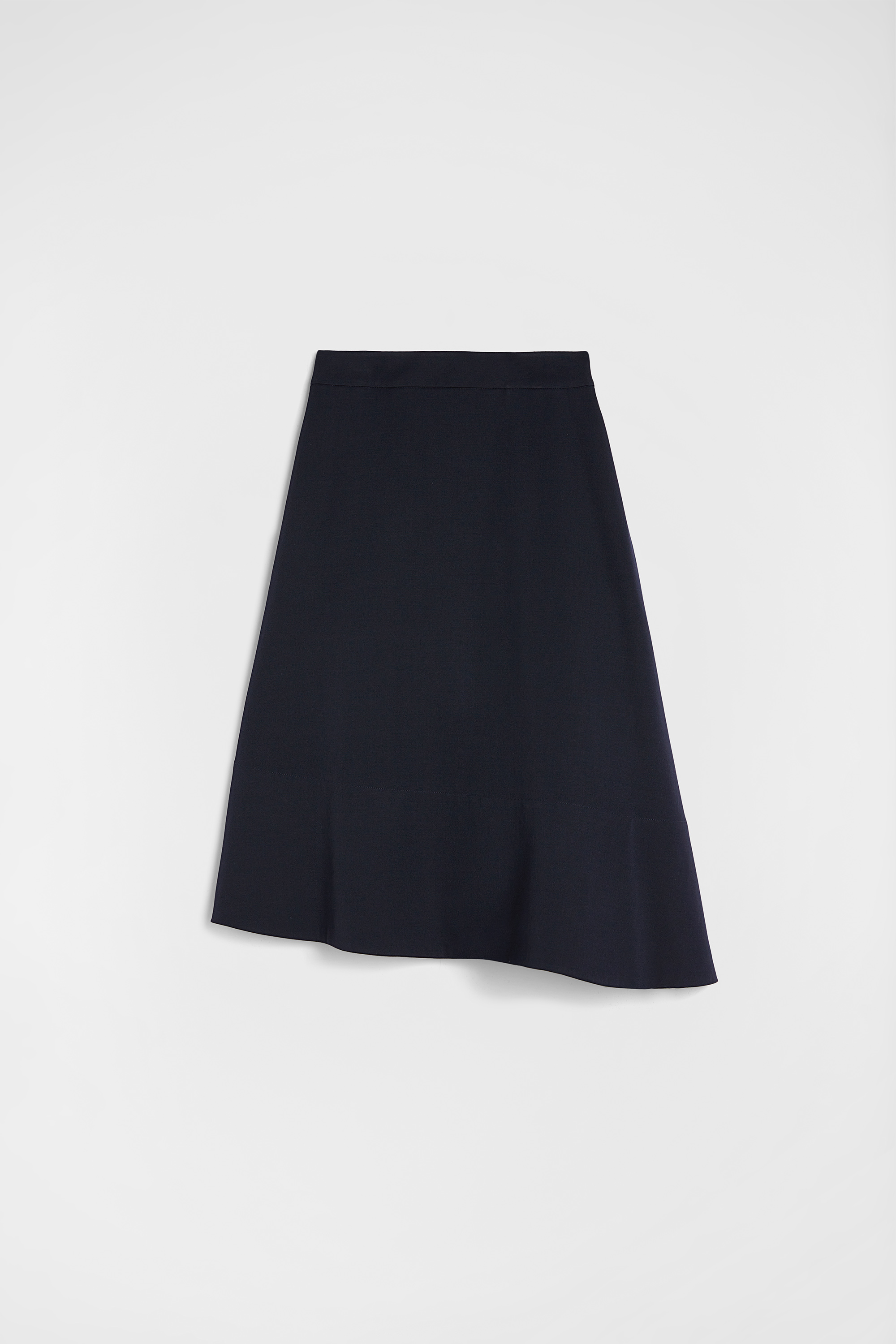 Lightweight Wool Gabardine Asymmetrical Skirt - Skirts - Image 6
