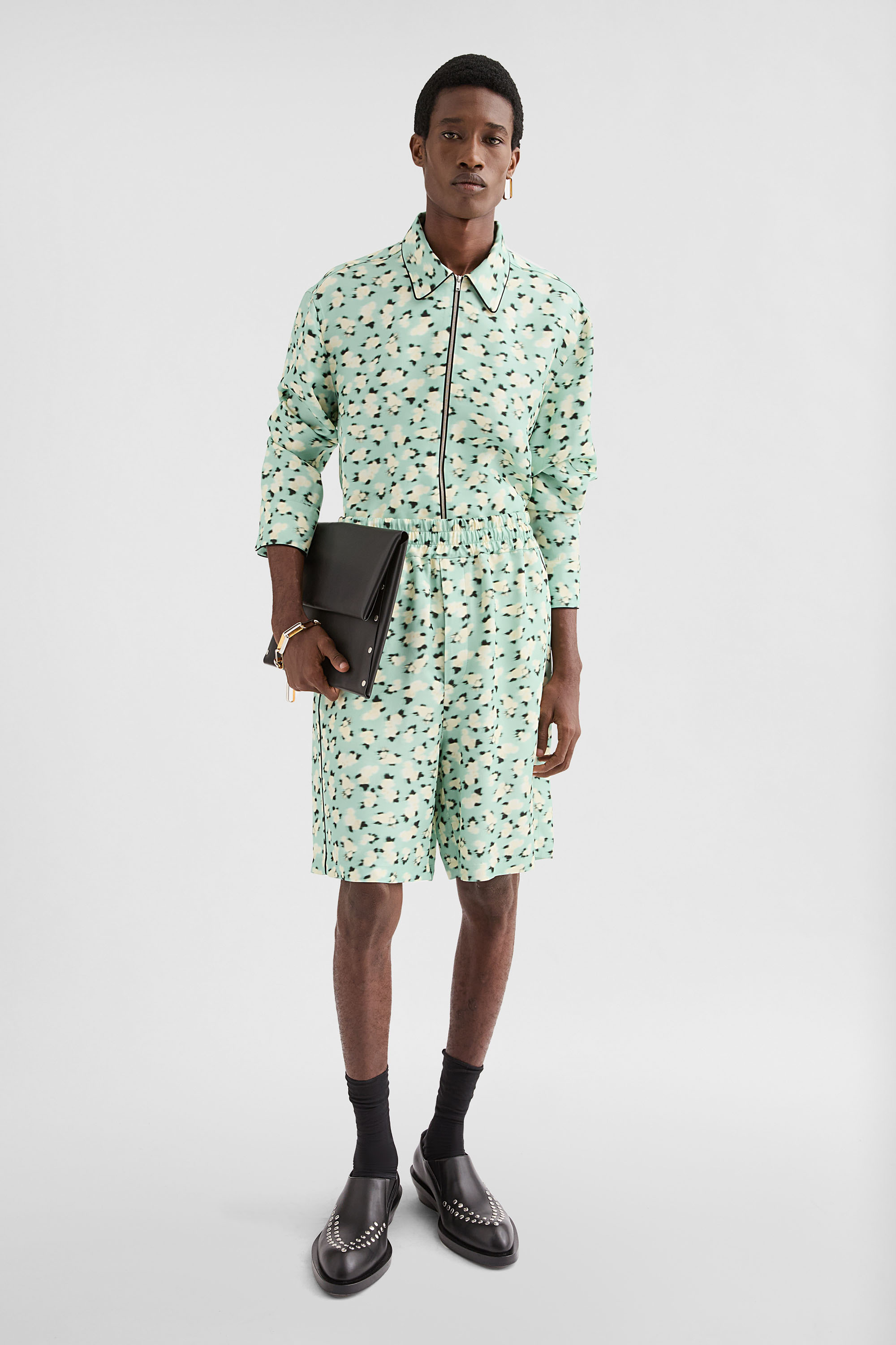 Fluid Viscose Printed Shorts - Trousers - Image 1