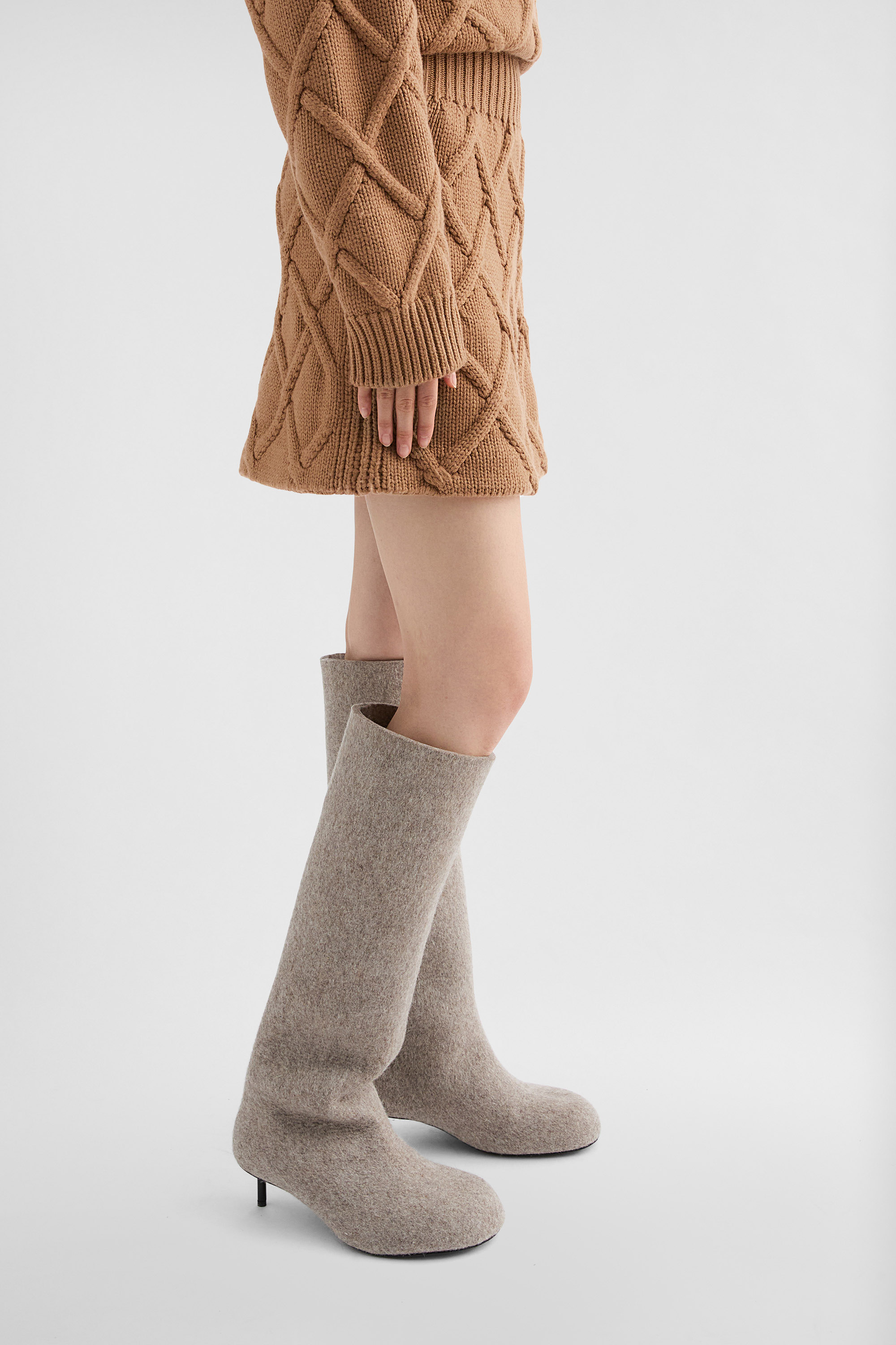 Wool Knit Mini Skirt - Skirts - Image 3