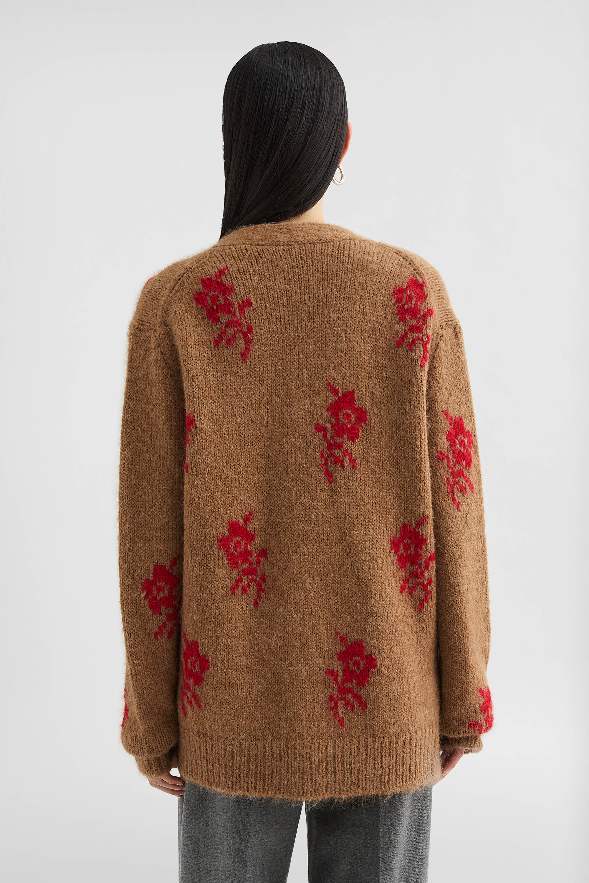 Wool Blend V-Neck Cardigan - Cardigans - Image 4