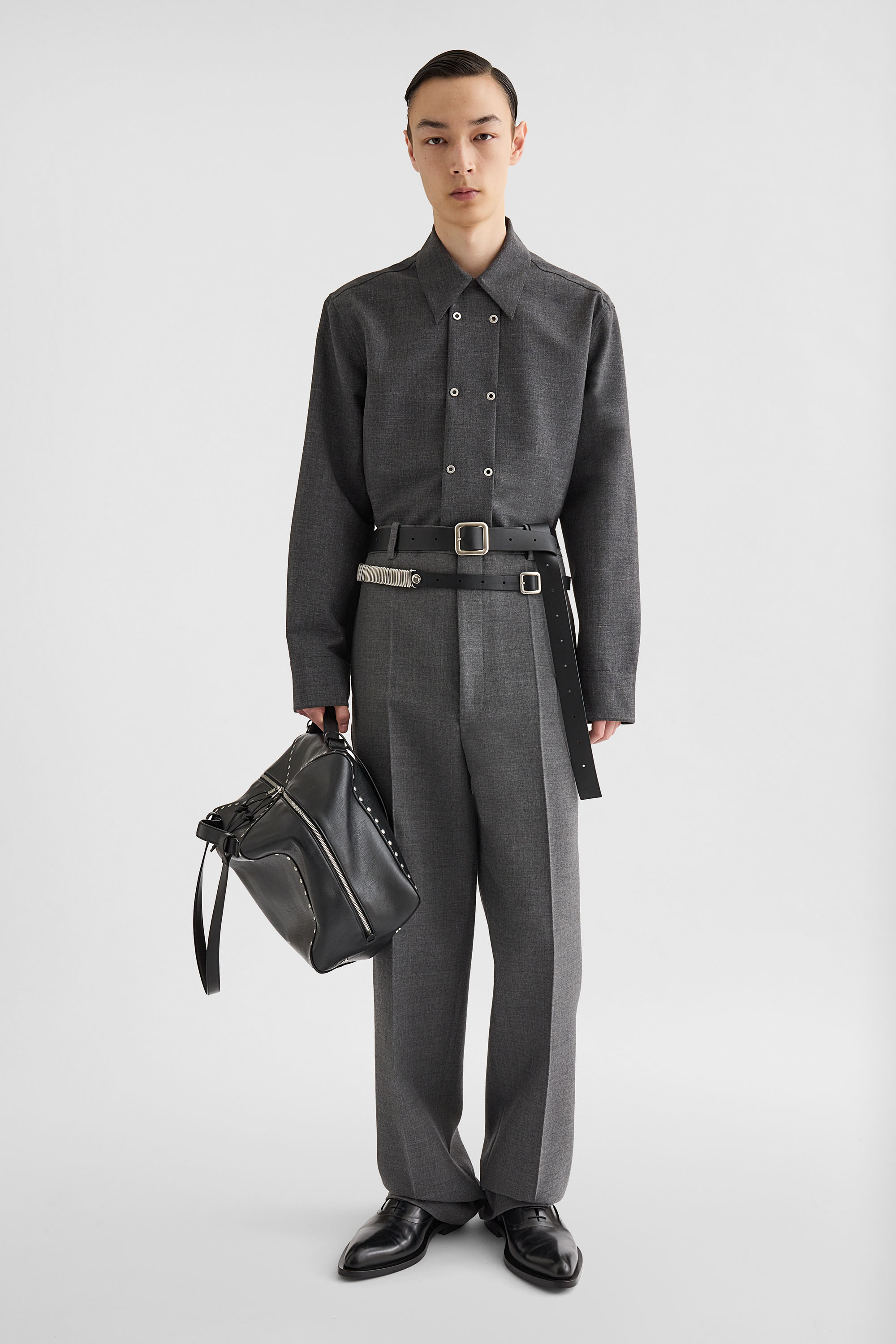 Wool Gabardine Trousers - Trousers - Image 1