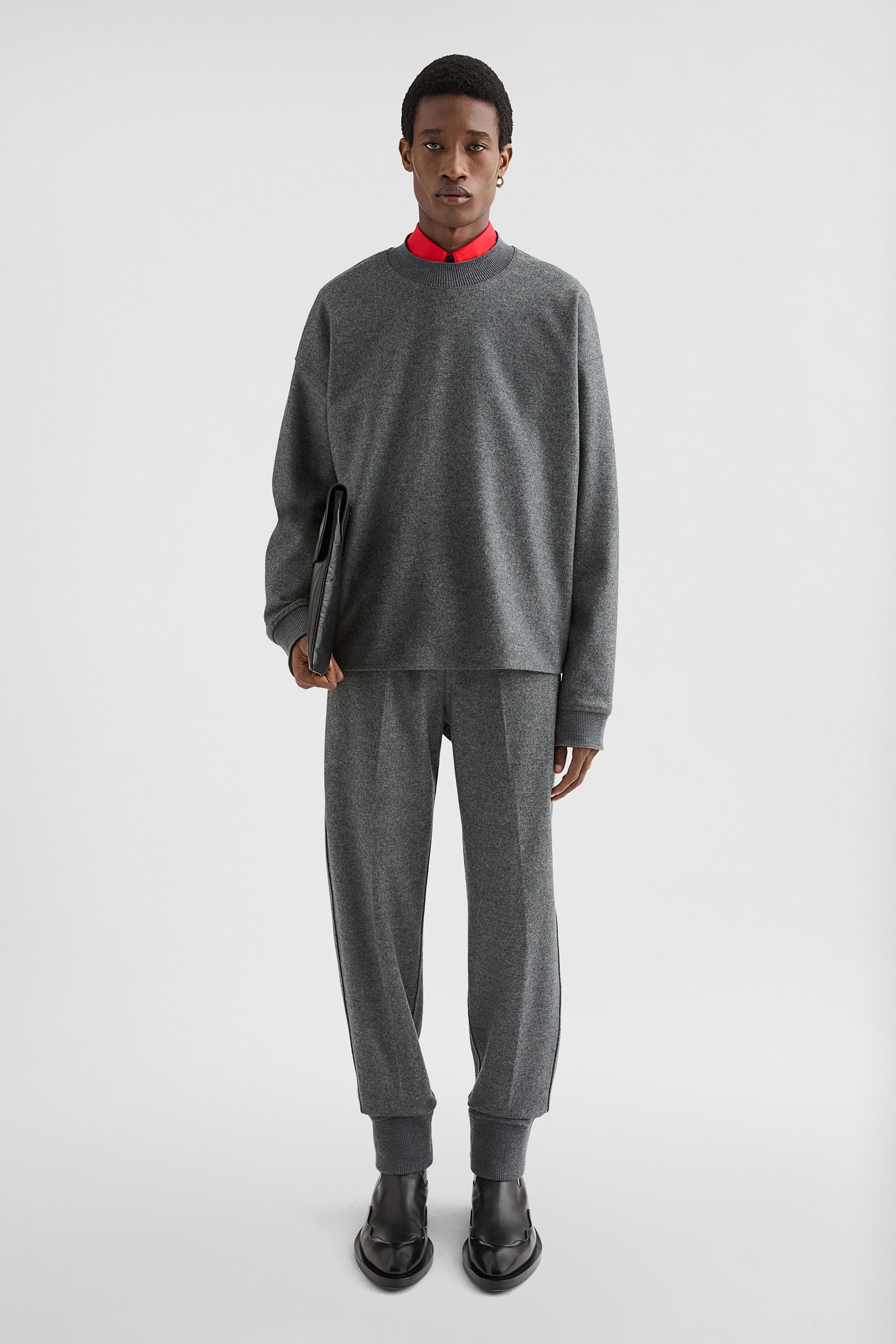 Wool Melton Sweatpants - Trousers - Image 1