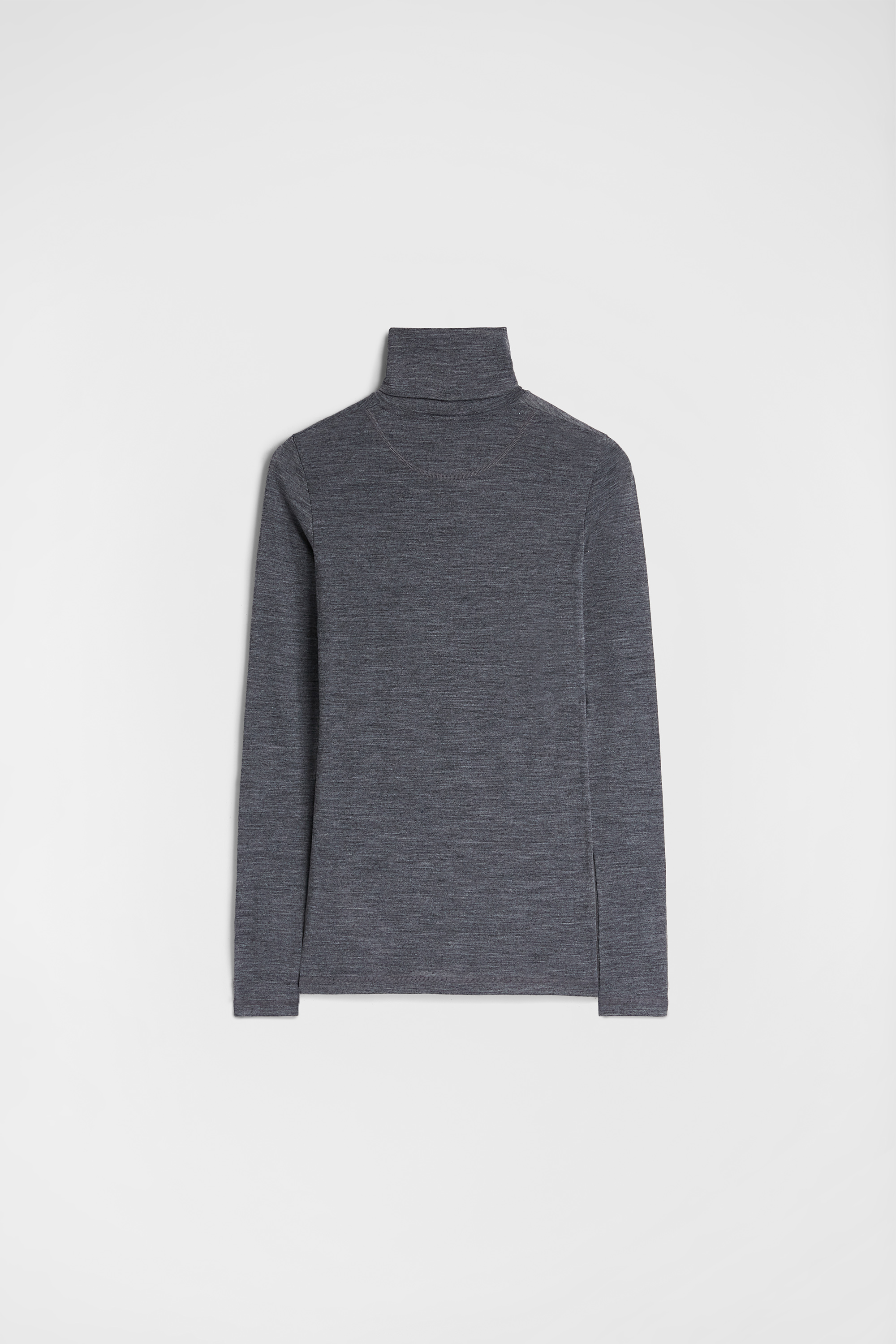 Lightweight Wool Blend High-Neck T-Shirt - T-shirts - Image 7