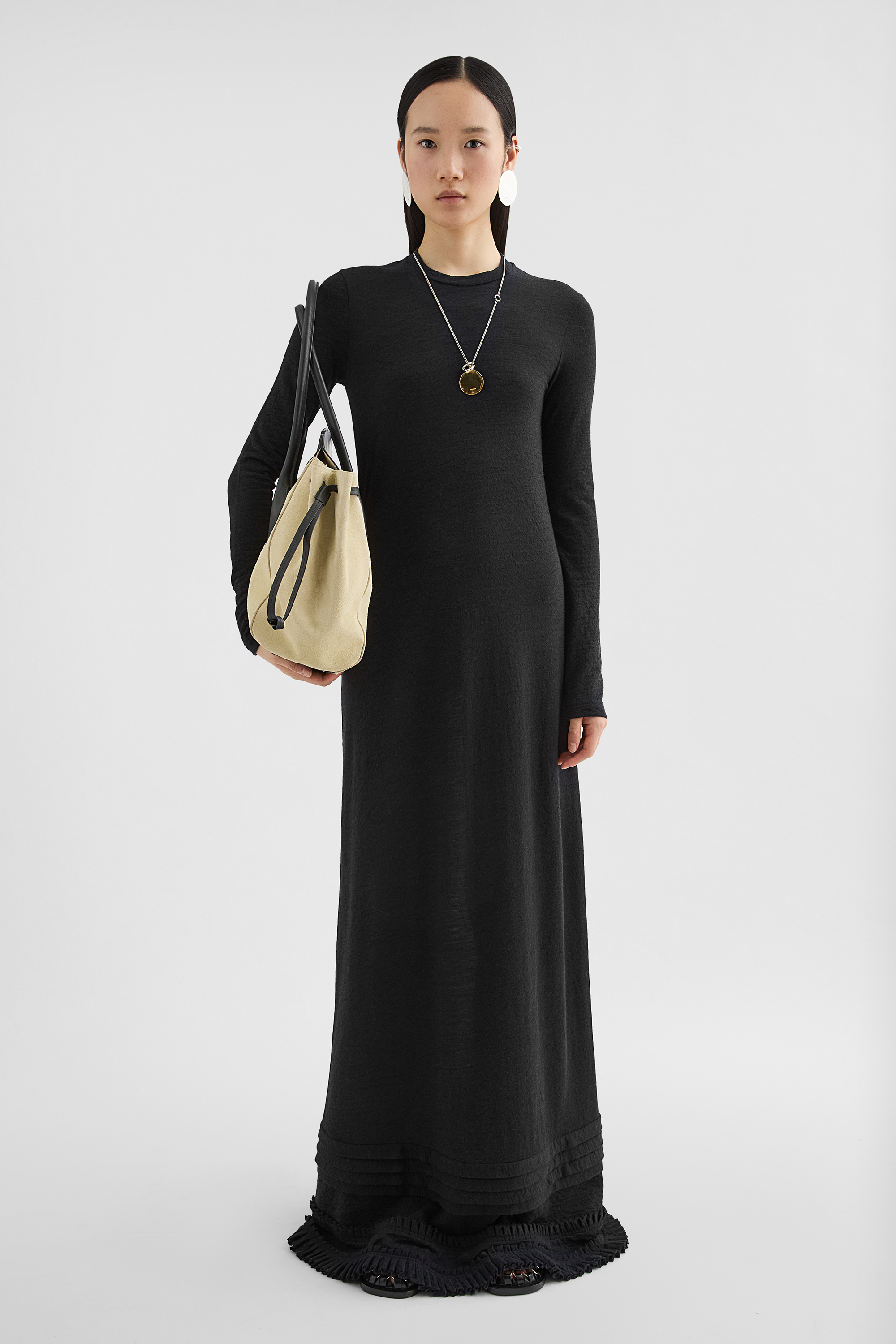 Wool Jersey Ruffle Dress - Dresses - Image 1