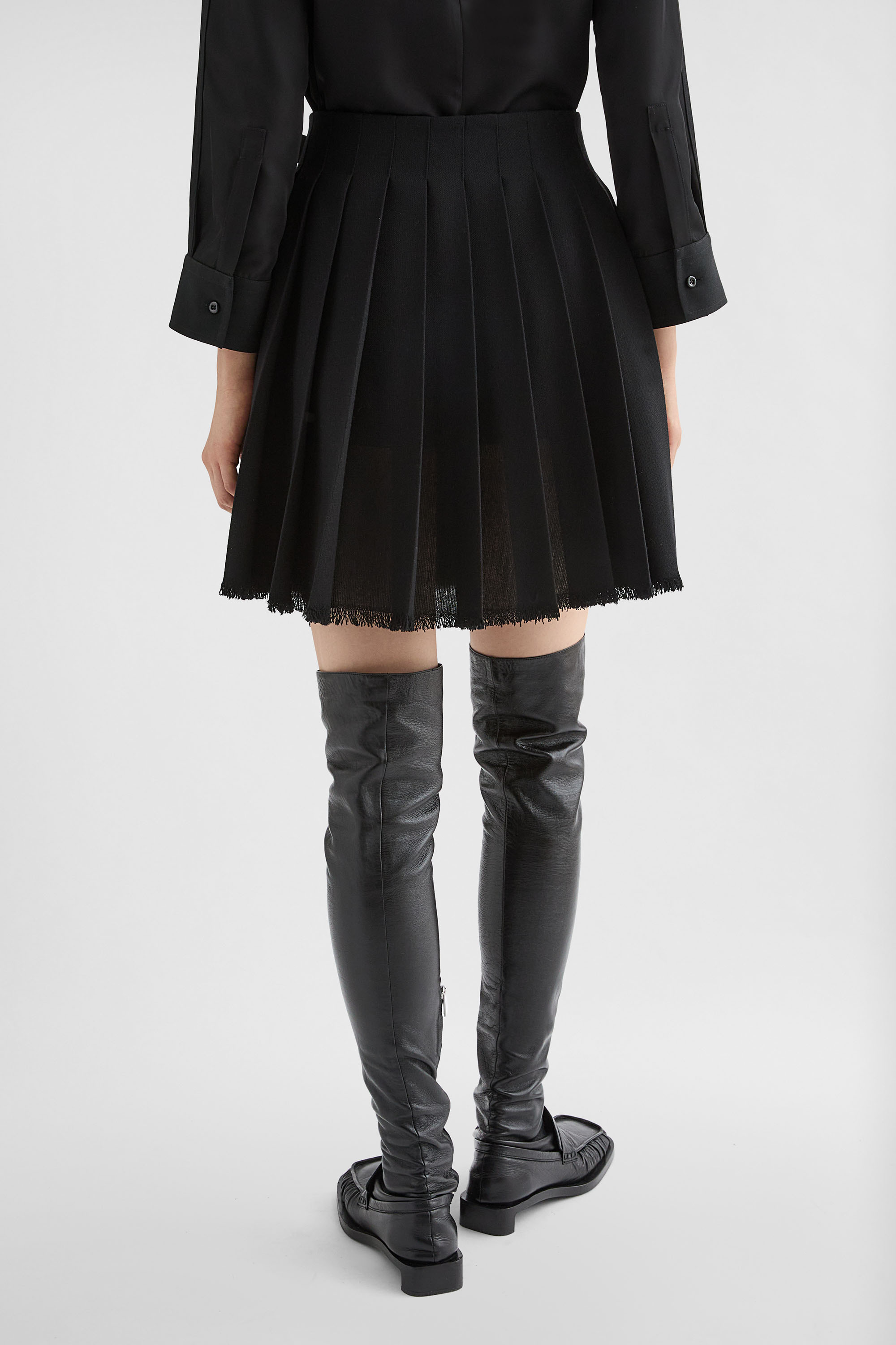 Wool Canvas Mini Skirt - Skirts - Image 4