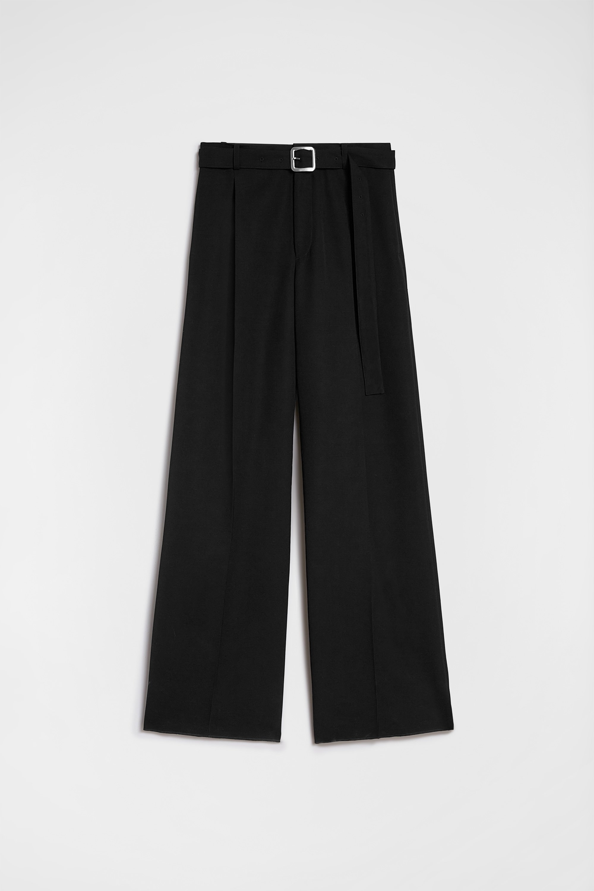 Wool Gabardine Belted Trousers - Trousers - Image 6