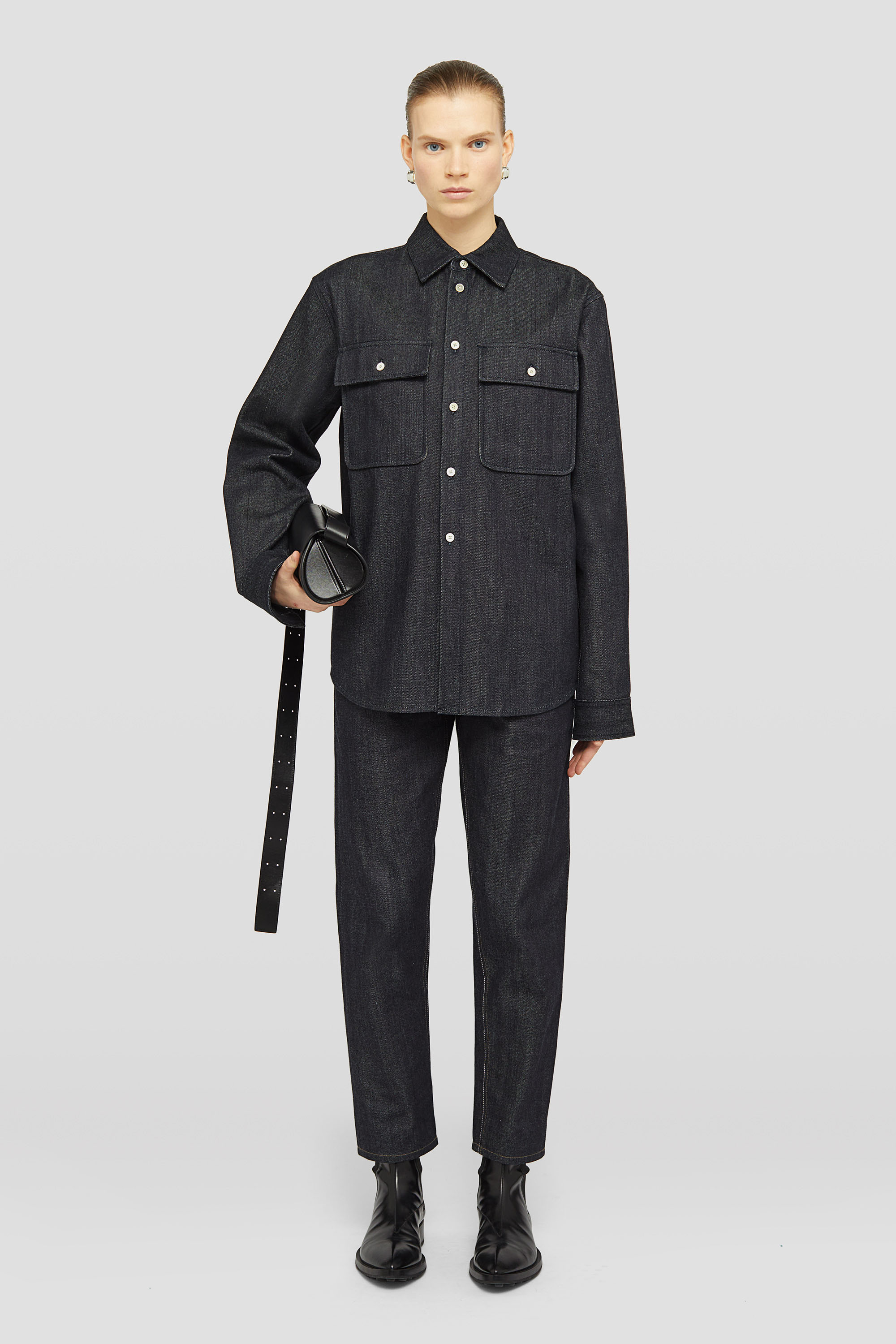 Twisted Denim Trousers - Trousers - Image 1