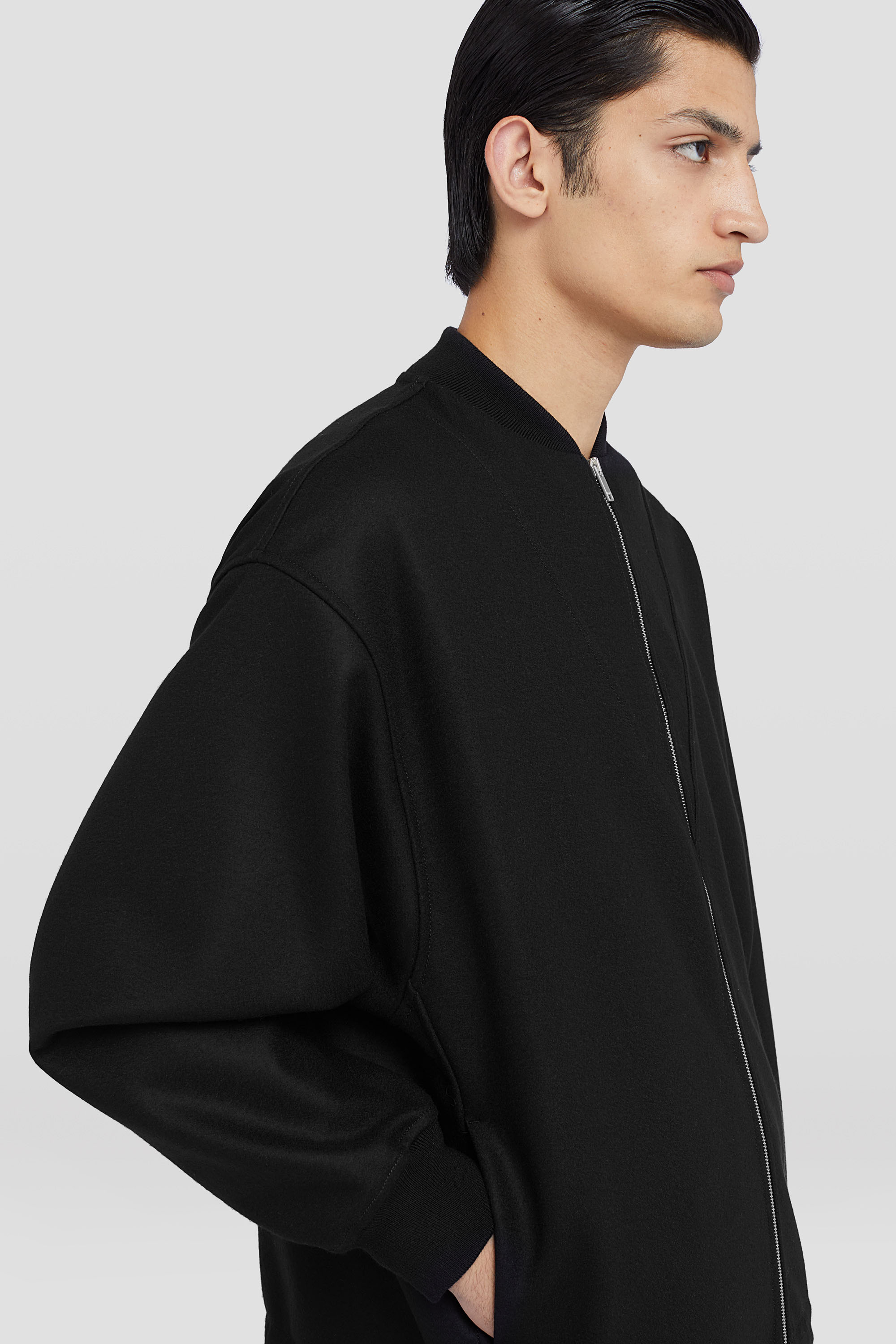 Wool Melton Zip-Up Sweatshirt - Jackets - Image 4