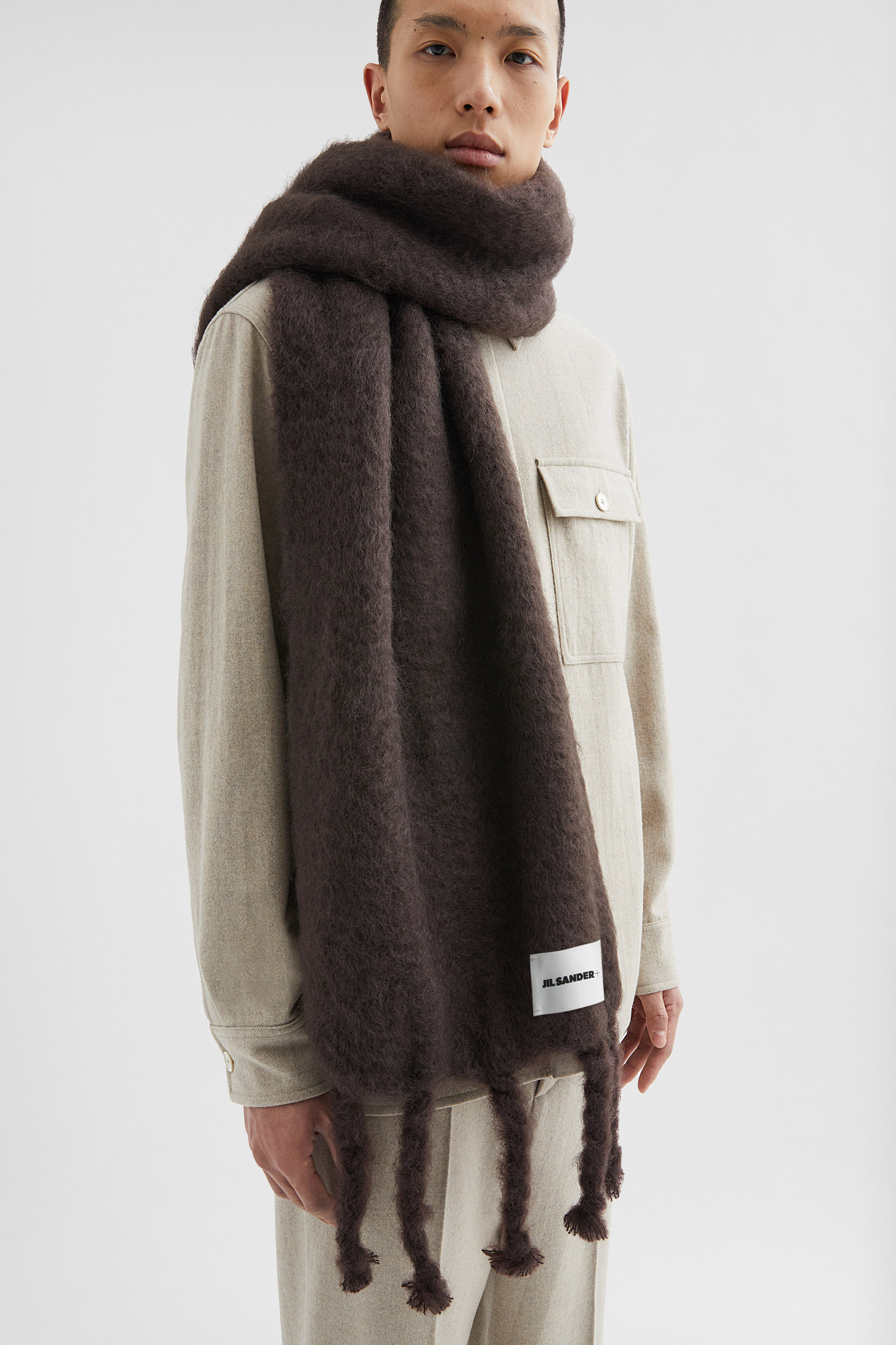 Wide Wool Blend Scarf - Scarves - Image 2